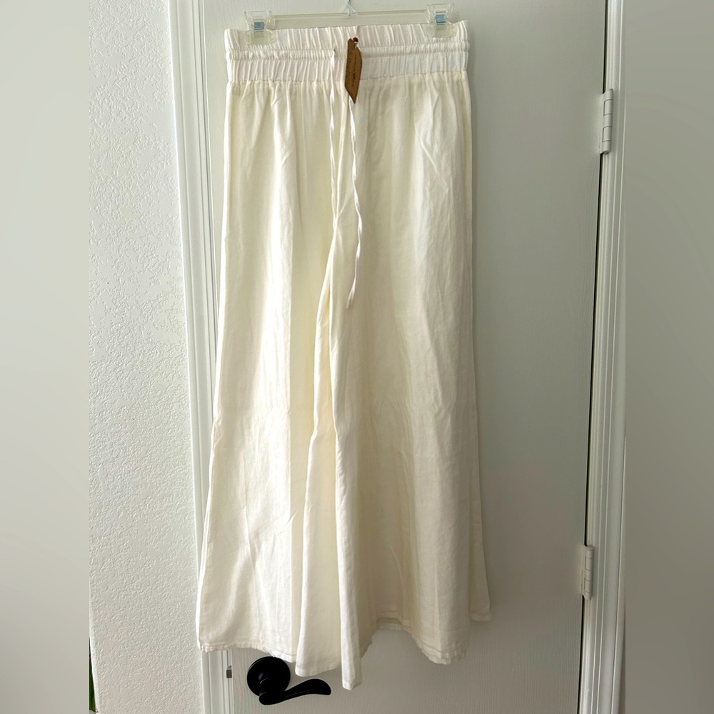 NATURAL LIFE Cream Wide Leg Pants